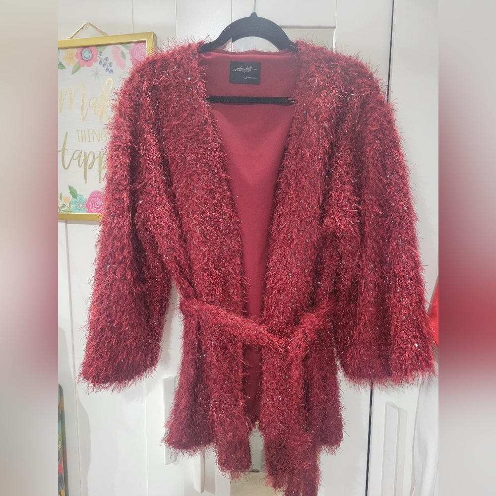 Cozy Red Fuzzy Sweater
